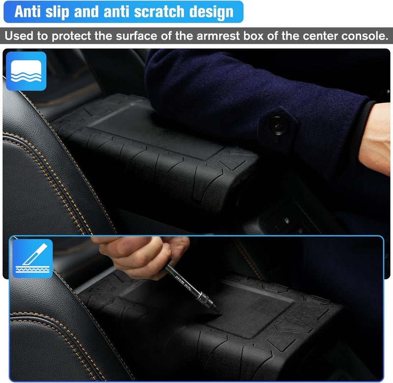 LitMiRaCle Center Console Armrest Cover Applicable to Ford Bronco 2021 2022 2023 2/4 Doors, Waterproof Car Interior Accessories Arm Rest Pad Cover Protector, Black - Image 3